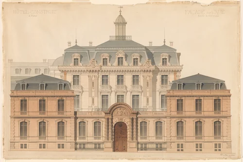 Presentation Drawing of the Hôtel de Camondo by Denis-Louis Destors, drawing, 1876