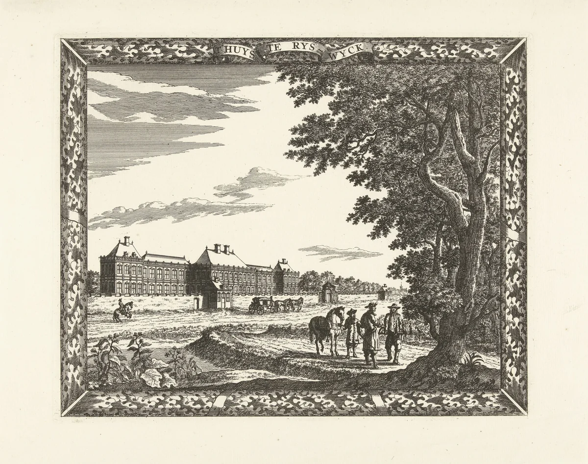 Gezicht op Huis ter Nieuburch te Rijswijk by Cornelis Elandts, print, 1681-1728