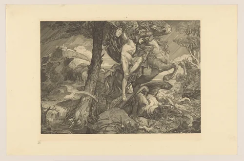 Perseus en het zeemonster by Johannes Josephus Aarts, print, 1907