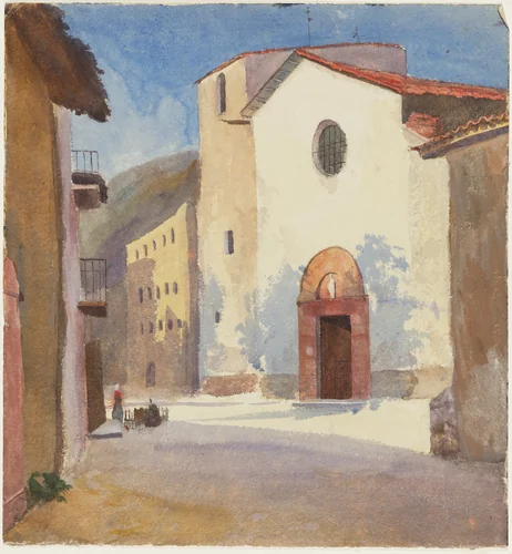 Church and Street, Camprodon by Emily Sargent, drawing, 1902