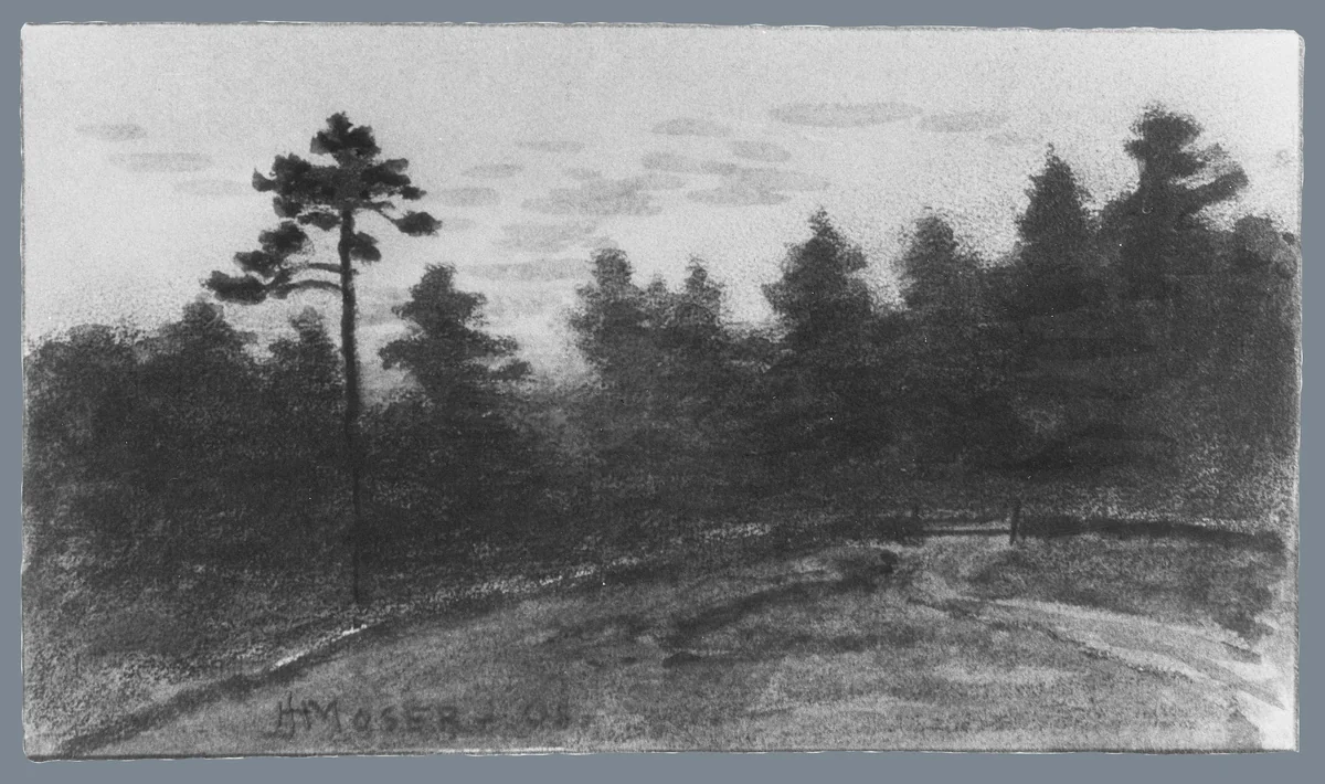 Landscape (from McGuire Scrapbook) by James Henry Moser, artwork, 1908