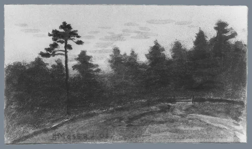 Landscape (from McGuire Scrapbook) by James Henry Moser, artwork, 1908