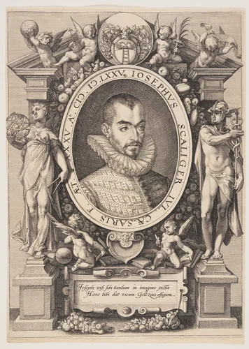 Portrait of Josephus Justus Scaliger by Hendrick Goltzius, print, 1592