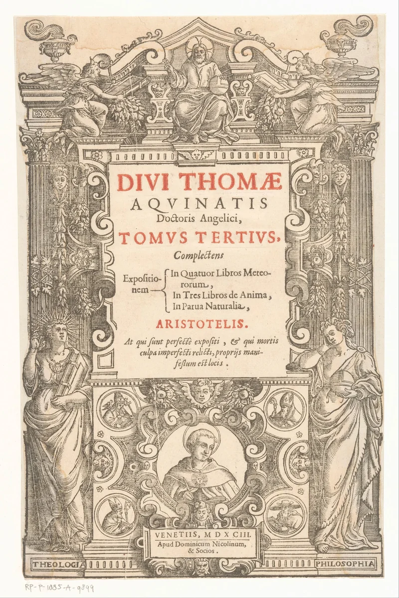 Portret van Thomas van Aquino by anonymous, print, 1593