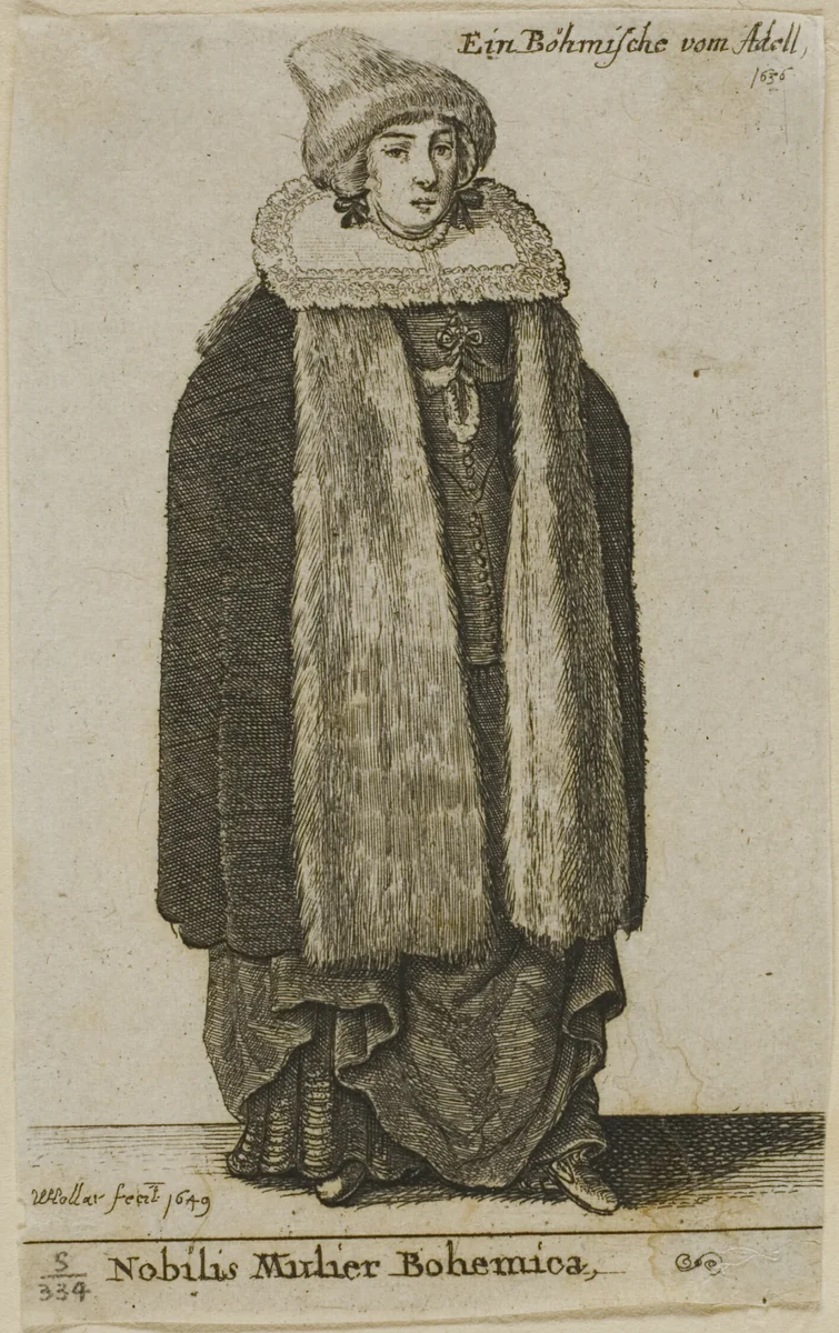 Bohemian Noblewoman by Wenceslaus Hollar, print, 1649