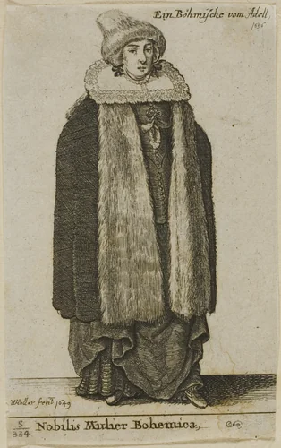 Bohemian Noblewoman by Wenceslaus Hollar, print, 1649