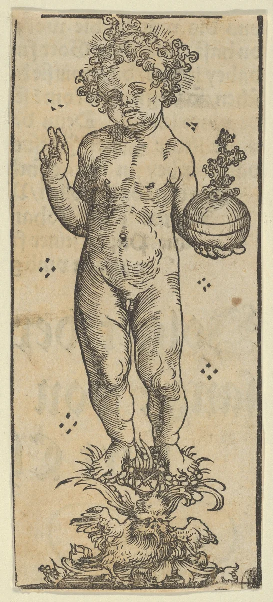 Silver Statuette of the Christ Child, from the "Wittenberg Reliquaries" by Lucas Cranach, print, 1472-1553