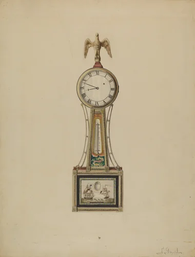 Banjo Clock by Nicholas Gorid, index of american design, 1936