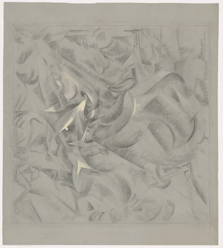 Study for Elasticity by Umberto Boccioni, drawing, 1912
