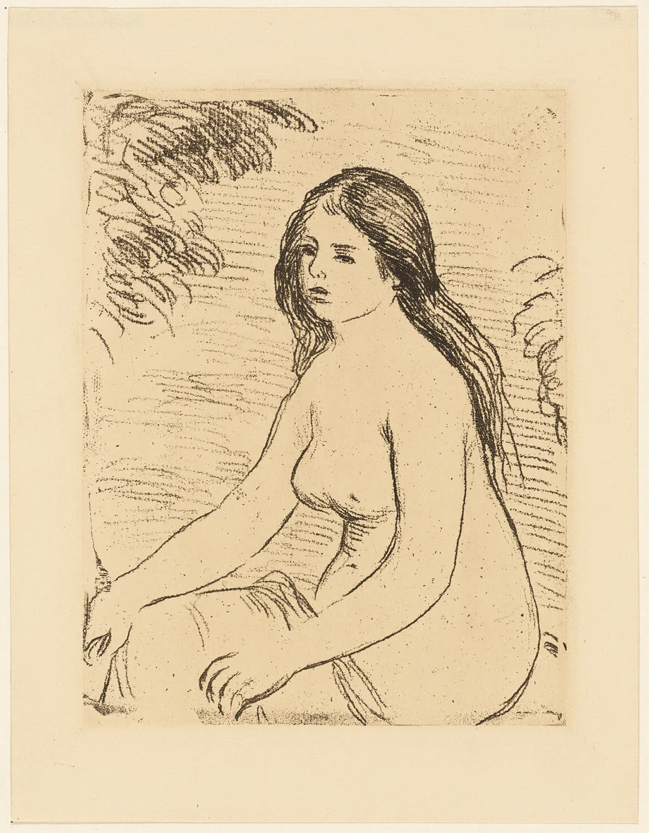 Seated Nude Woman by Pierre-Auguste Renoir, print, 1901-1911