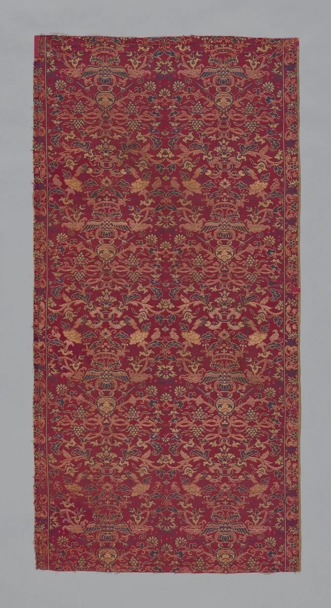Panel (Furnishing Fabric) by China, Guangzhou (Canton) or Macao, textile, 1620-1700