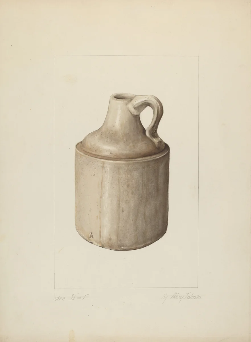 One Gallon Jug by A.R. Tolman, index of american design, 1935-1942
