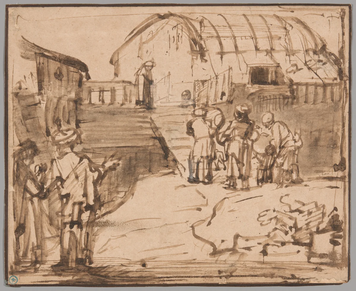 Noah's Ark by Rembrandt van Rijn, drawing, 1660