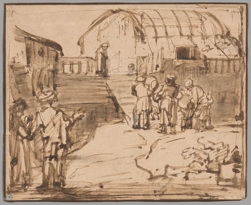 Noah's Ark by Rembrandt van Rijn, drawing, 1660