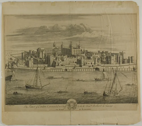 The Tower of London, plate five from Britannia Illustrata by Jan Kip, print, 1707