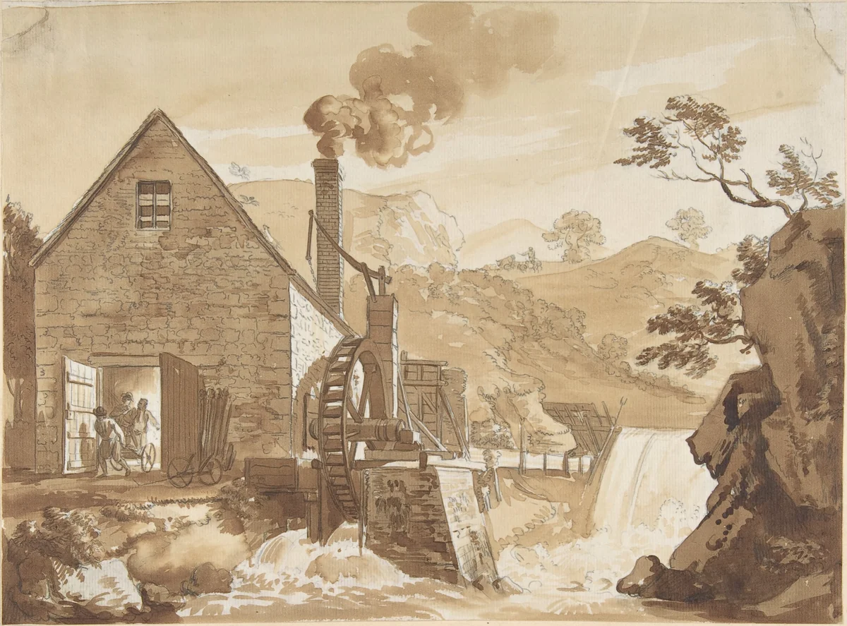 The Iron Forge between Dolgelli and Barmouth, Merioneth Shire by Paul Sandby, drawing, 1771-1776