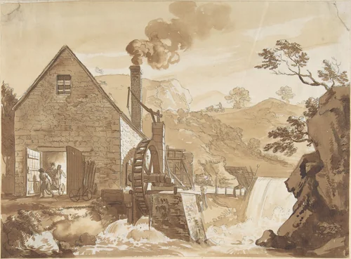The Iron Forge between Dolgelli and Barmouth, Merioneth Shire by Paul Sandby, drawing, 1771-1776