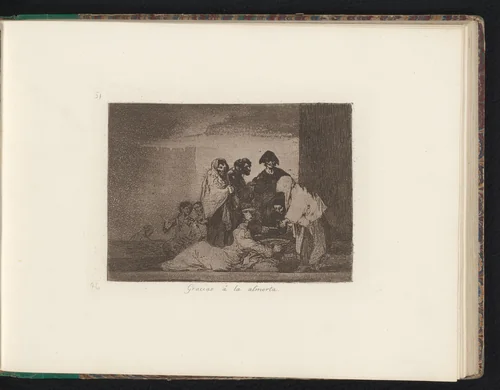 Vluchtelingen delen voedsel bij een kookpot by Francisco de Goya, book, 1810-1820