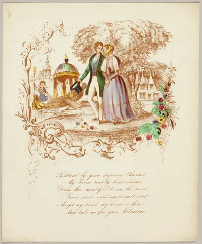 Subdued by your Superior Charms (valentine) by Unknown Artist, other, 1837-1847