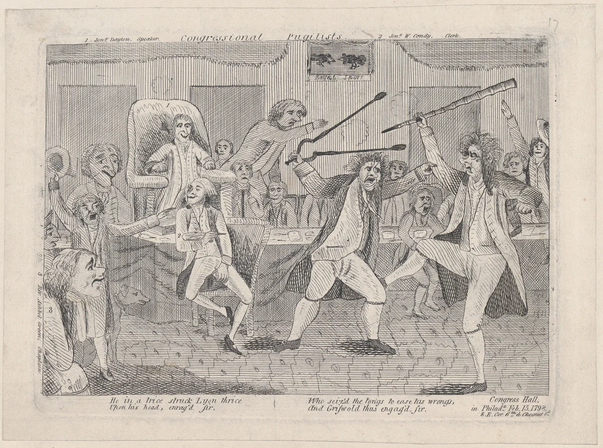 Congressional Pugilists by anonymous, print, 1798