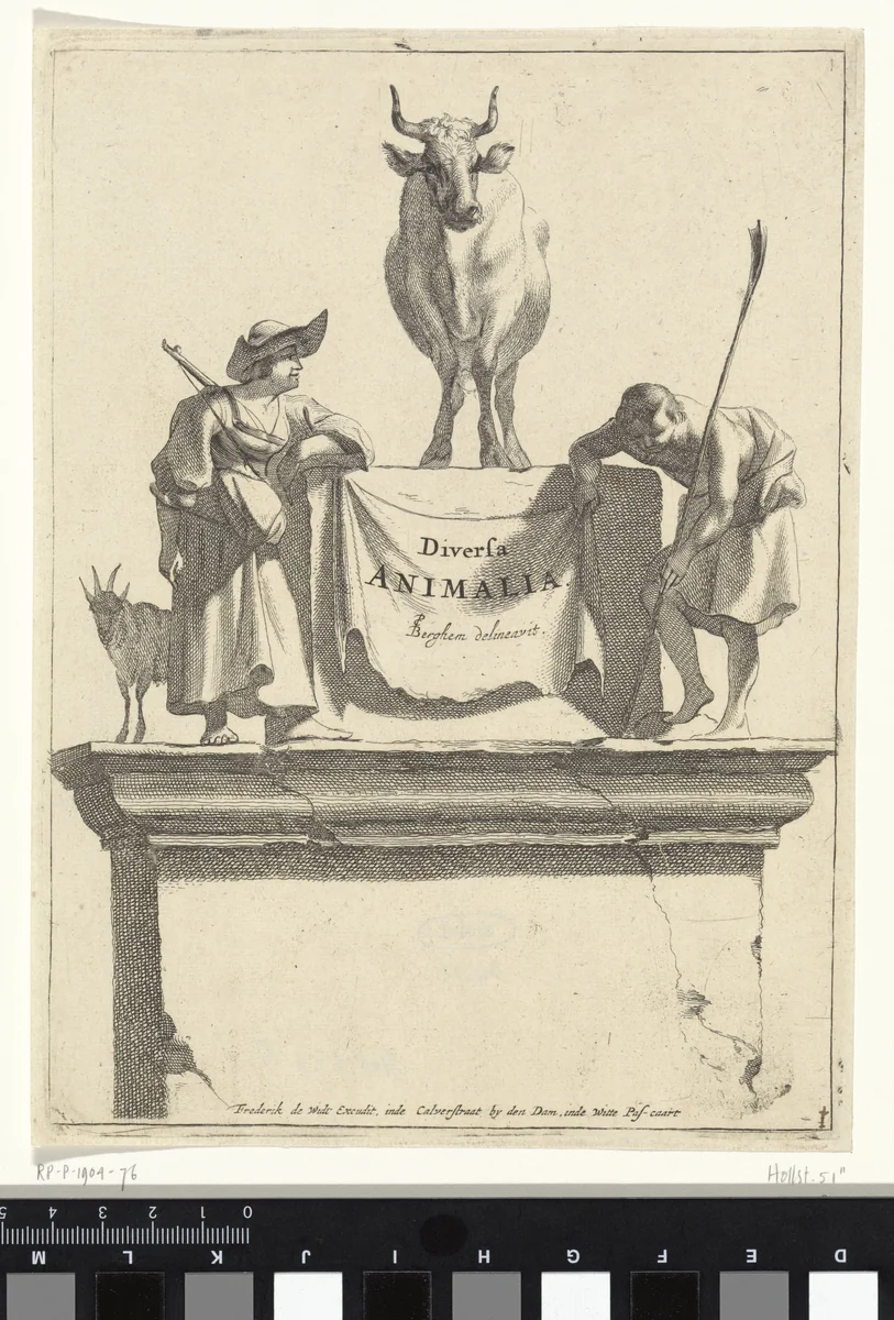 Titelprent voor 'Diversa Animalia' by Jan de Visscher, print, 1643-1706