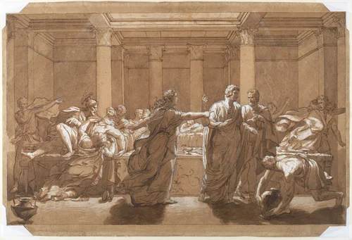 The Death of Britannicus by Alexandre Denis Abel de Pujol, drawing, 1809-1819