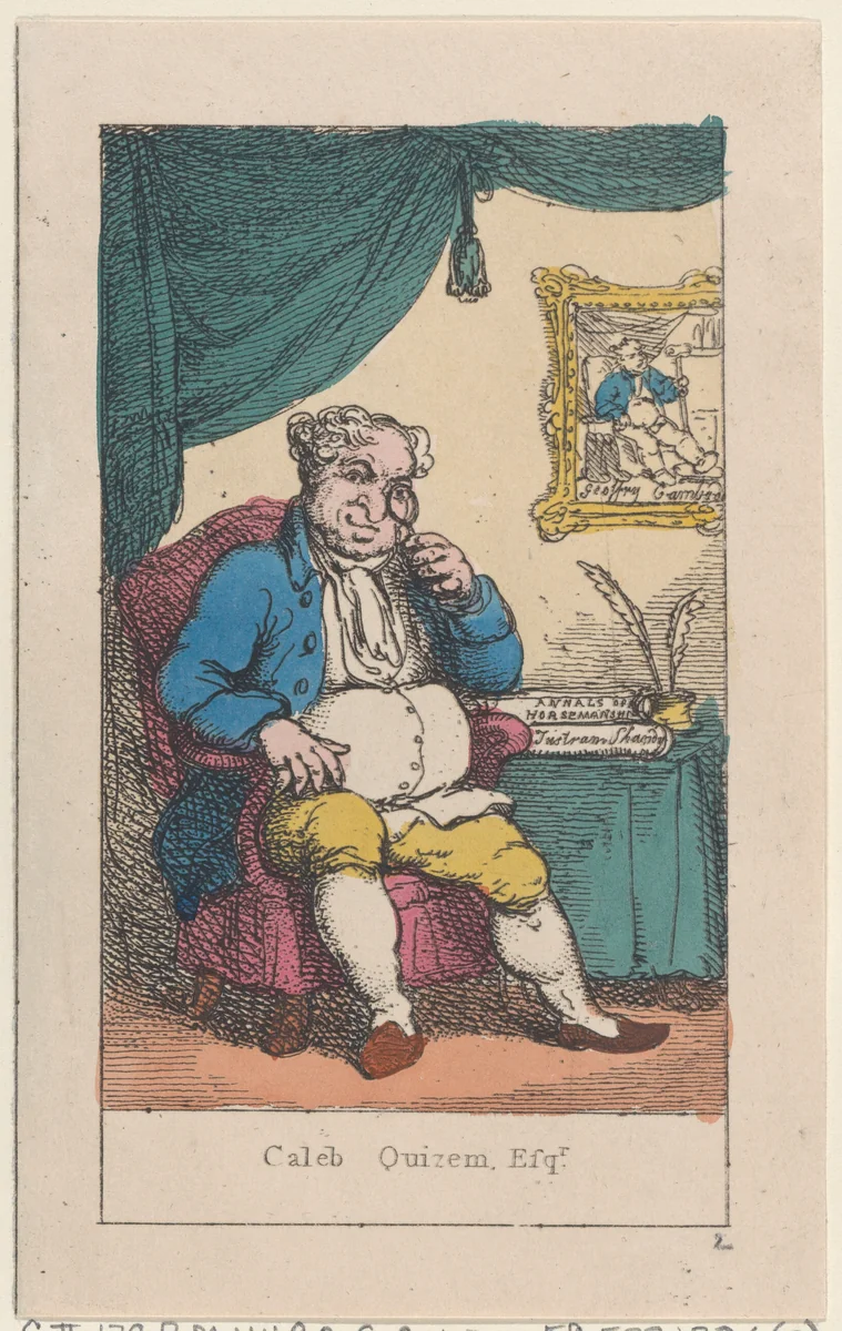 Portrait of Caleb Quizem, Esq. by Thomas Rowlandson, print, 1809