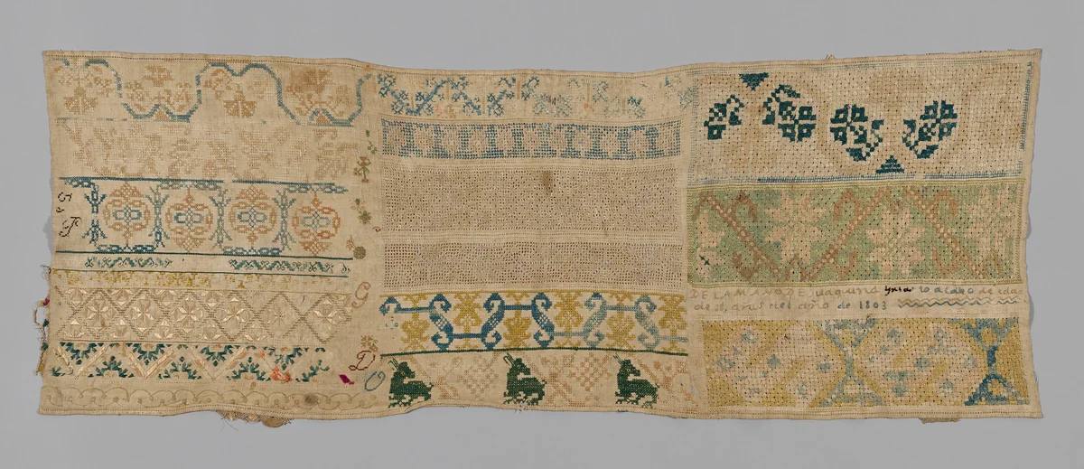 Sampler by Mexico, textile, 1800-1900