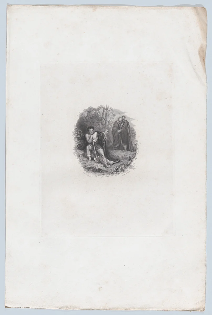 Timon (Shakespeare, Timon of Athens, Act 4, Scene 3) by Benjamin Phelps Gibbon, print, 1827