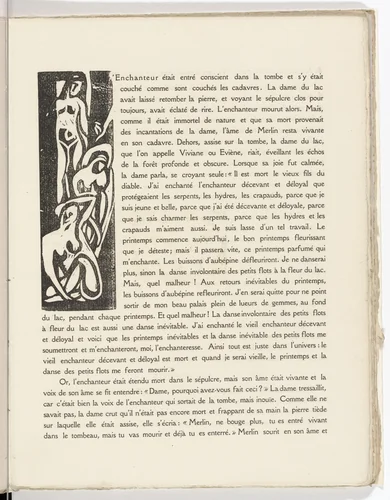 Pictorial initial (folio 6) from L'Enchanteur pourrissant by André Derain, illustrated book, 1909