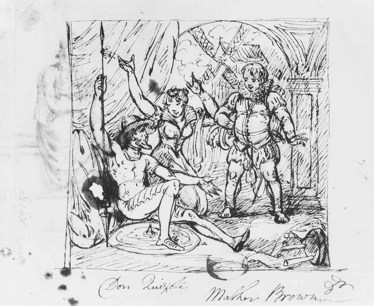 Scene from "Don Quixote" by Mather Brown, artwork, 1761-1831