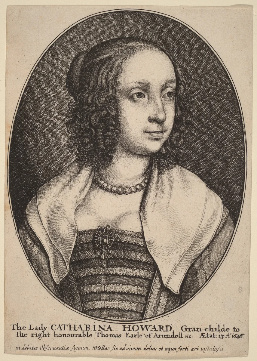 Lady Catherine Howard by Wenceslaus Hollar, print, 1607-1677