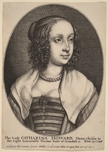 Lady Catherine Howard by Wenceslaus Hollar, print, 1607-1677