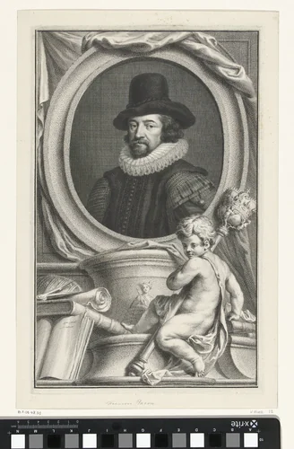 Portret van Francis Bacon by Jacob Houbraken, print, 1736-1738