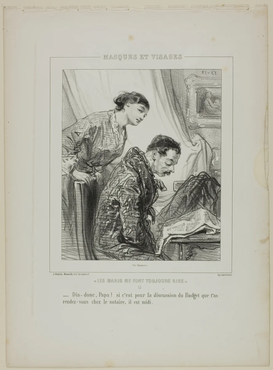 Say-So, Papa!, from Masques et Visages by Paul Gavarni, print, 1853