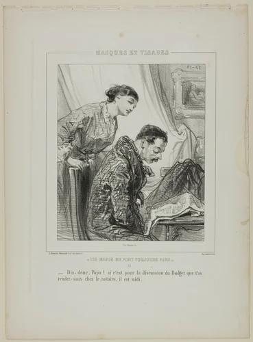 Say-So, Papa!, from Masques et Visages by Paul Gavarni, print, 1853