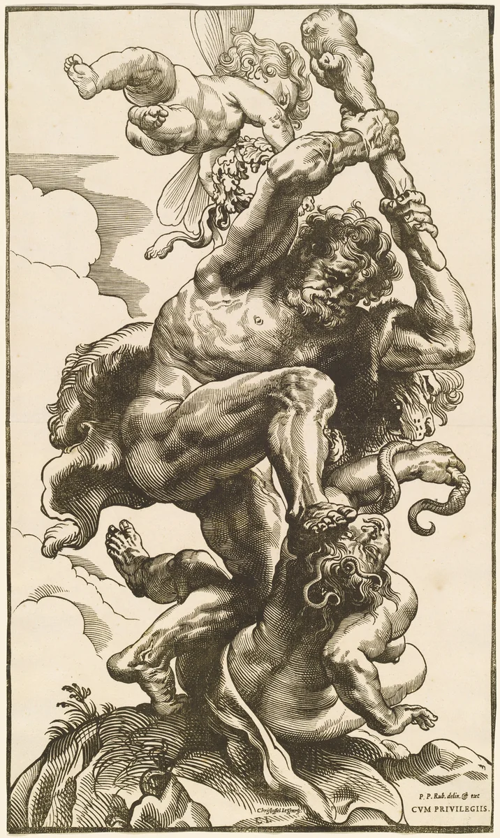 Hercules Fighting the Fury and the Discord by Christoffel Jegher
Peter Paul Rubens, print, 1630