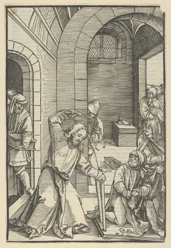 Christ Purifying the Temple, from Speculum passionis domini nostri Ihesu Christi by Hans Schäufelein, print, 1507
