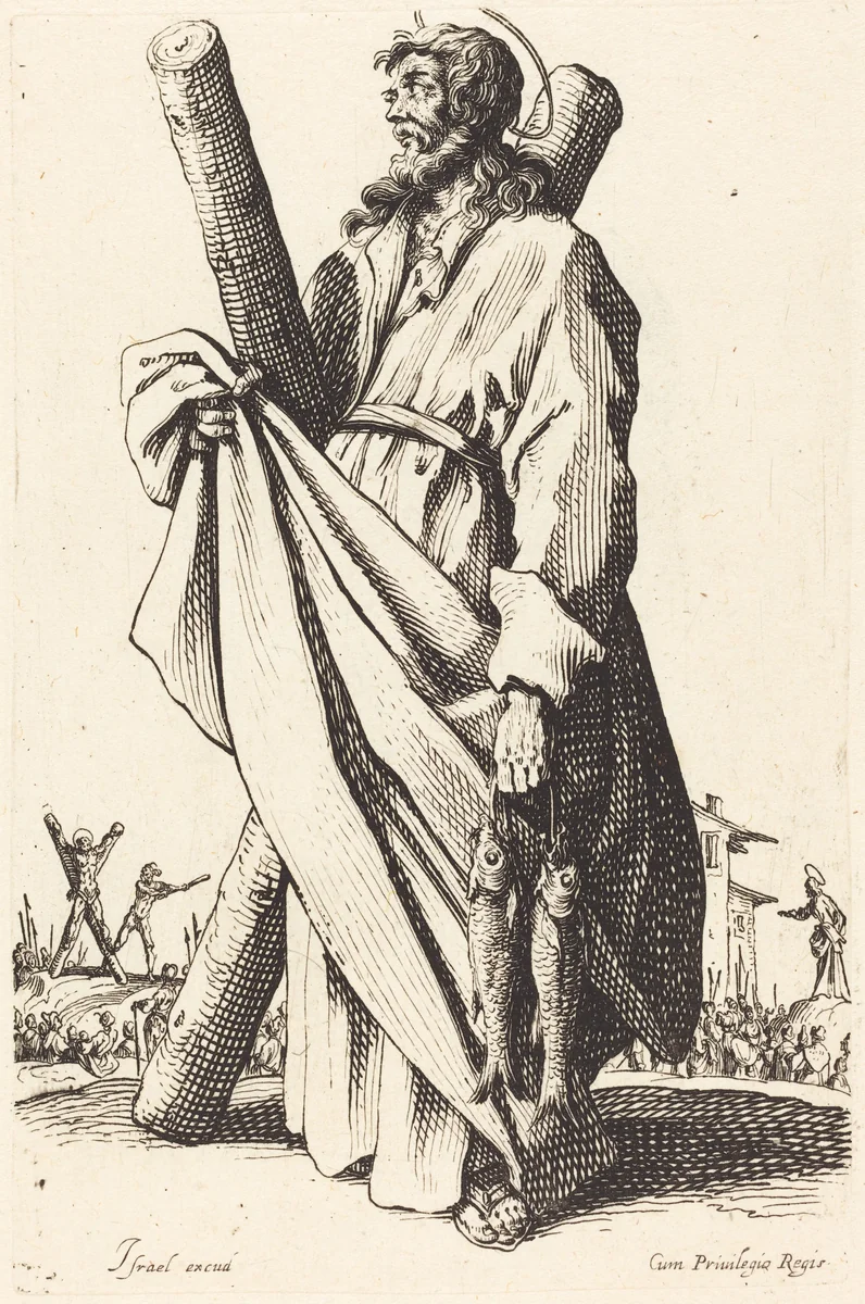 Saint Andrew by Jacques Callot, print, 1631