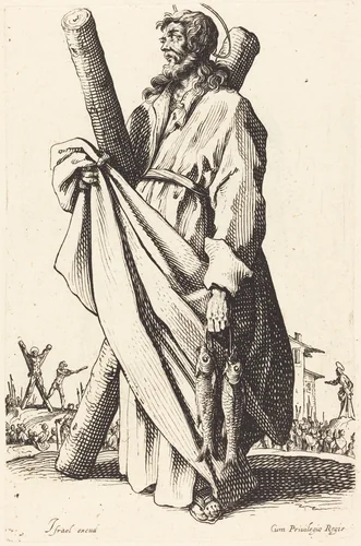 Saint Andrew by Jacques Callot, print, 1631