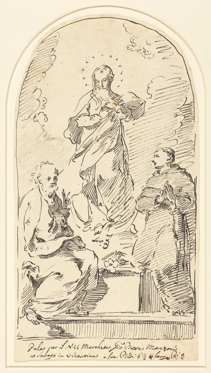 The Immaculate Conception by Pietro Antonio Novelli, drawing, 1729-1804