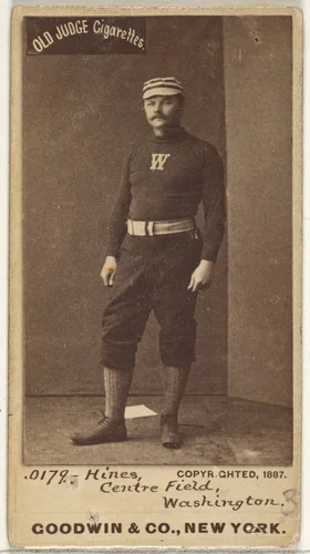 Paul Aloysius Hines, Center Field, Washington Nationals, from the Old Judge series (N172) for Old Judge Cigarettes by Goodwin & Company, photograph, 1887