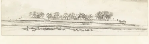 Twee gezichten op het kasteel Loevestein by Roelant Roghman, drawing, 1646-1647