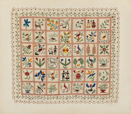 Applique Bedspread by Arlene Perkins
Charlotte Winter, index of american design, 1941