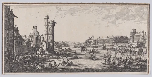 Copy of Vue du Louvre (View of the Louvre), from "Les Deux Grandes Vues de Paris" (The Two Large Views of Paris) by anonymous, print, 1625-1700