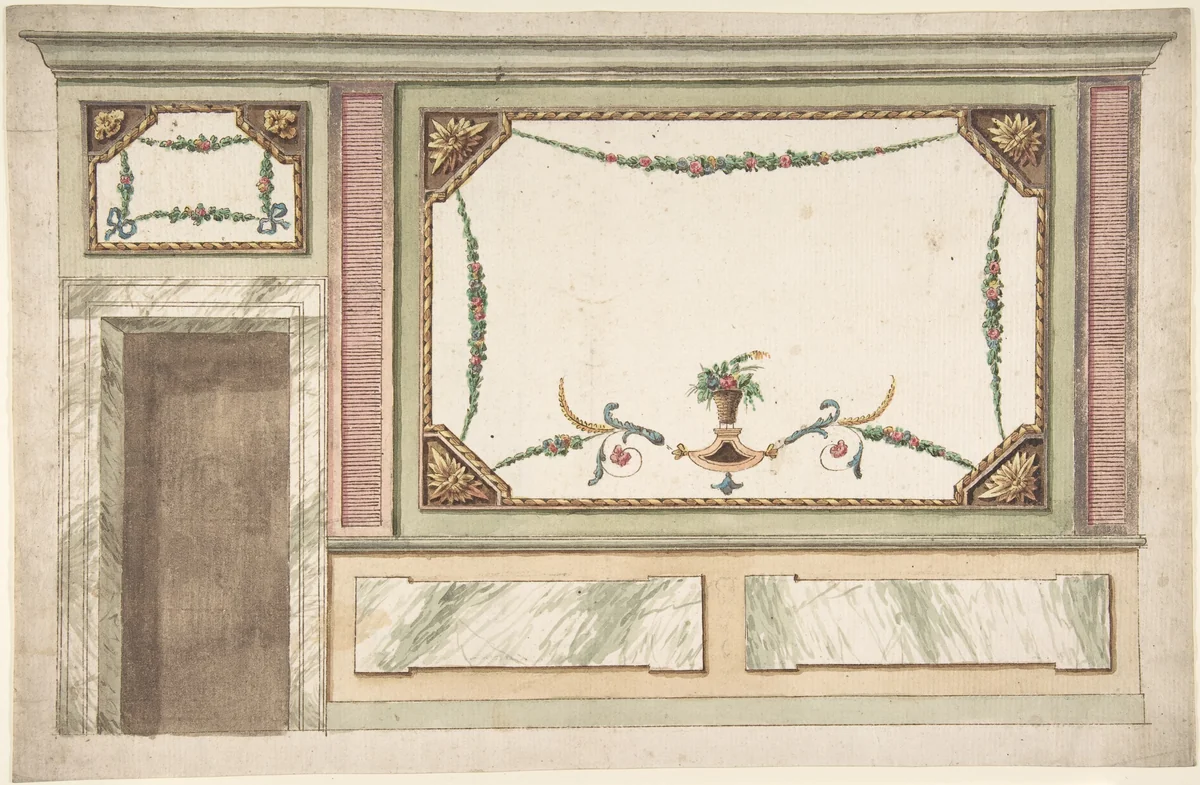 Design for a Wall Decoration by anonymous, drawing, 1700-1800