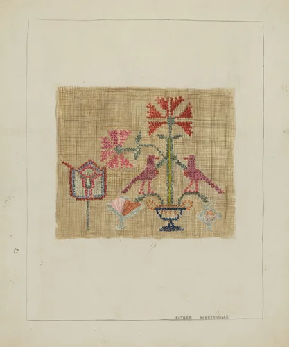 Sampler by Esther Martindale, index of american design, 1935-1942