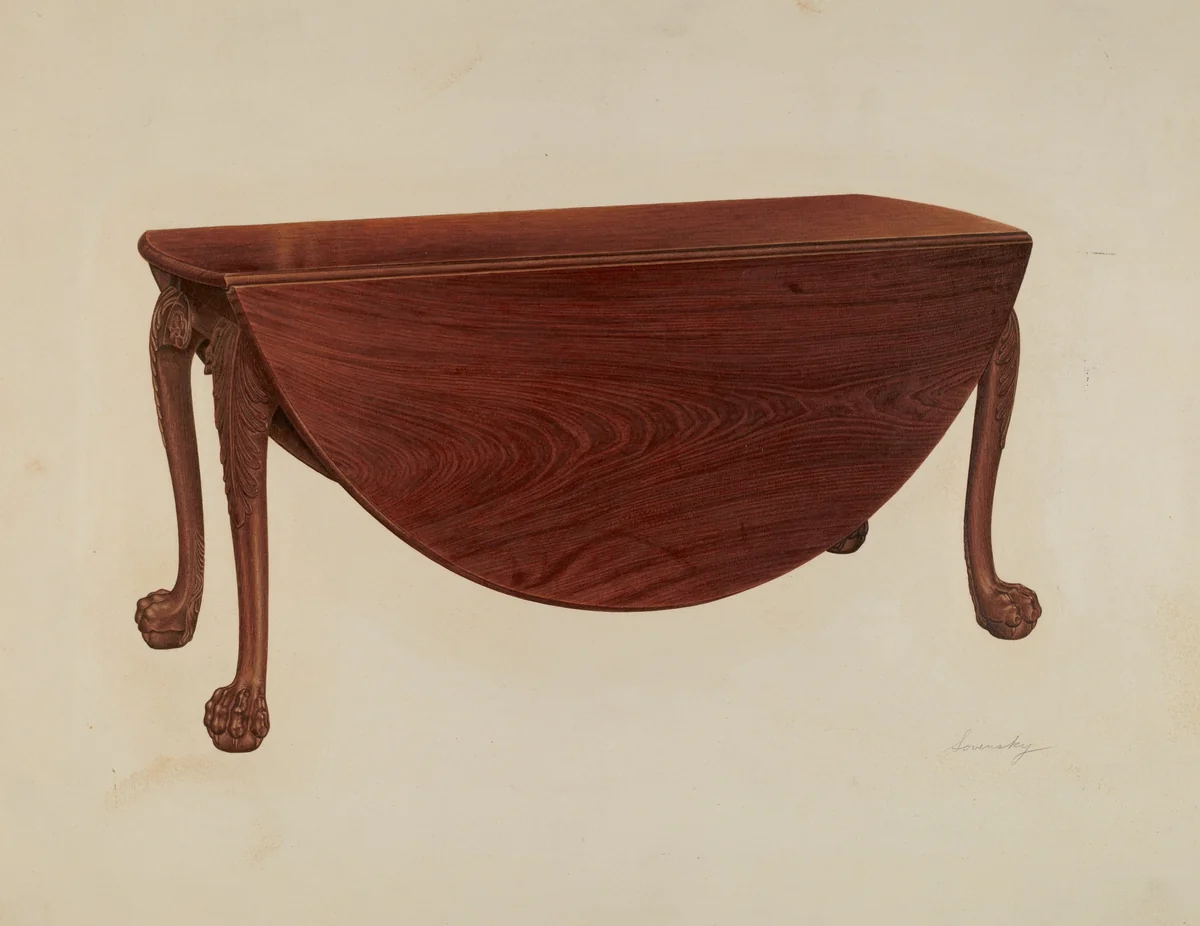 Dining Table by Isidore Sovensky, index of american design, 1941