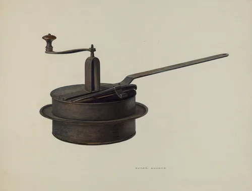 Popcorn Popper by Oscar Bluhme, index of american design, 1940