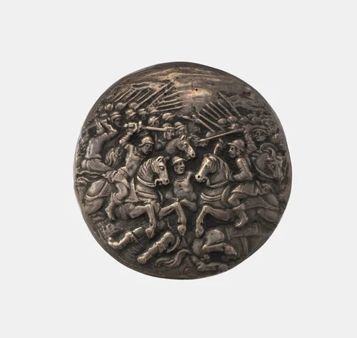 Roman Combat (Battle at Cannae?) by Unknown, metalwork, 1494-1553